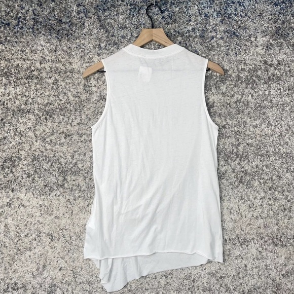 All saints duma smog white pleated asymmetrical cotton blend tank Sz xs - Picture 2 of 5